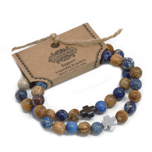 [FGB-08] 2 Pulseras con Piedras Preciosas - Arco Iris