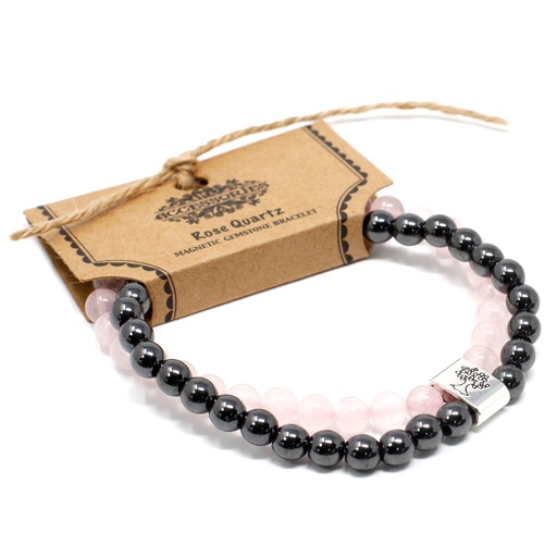 [MGBS-02] Pulsera de Piedras Preciosas Magnéticas - Cuarzo rosa