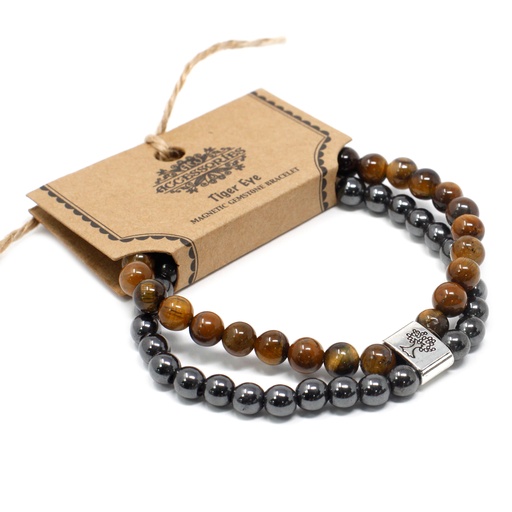 [MGBS-04] Pulsera de Piedras Preciosas Magnéticas - Ojo de Tigre