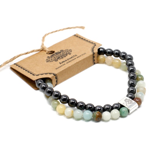 [MGBS-07] Pulsera de Piedras Preciosas Magnéticas - Amazonite