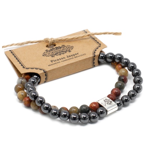 [MGBS-09] Pulsera de Piedras Preciosas Magnéticas - Jaspe Picasso