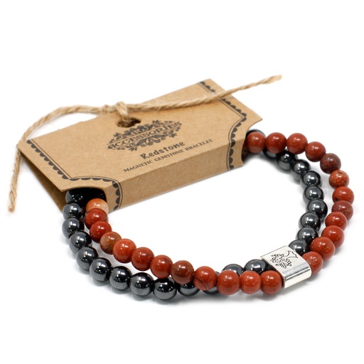 [MGBS-10] Pulsera de Piedras Preciosas Magnéticas - Piedra Roja