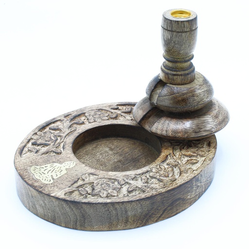 [WBF-08] Med Quemador Inverso Madera de Mango - Brass Buddha