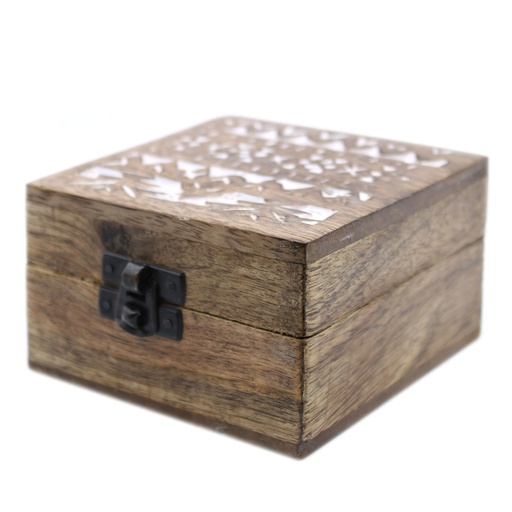 [WWIB-02] Caja de Madera Blanca - 4x4 Pastillero Diseño Eslavo