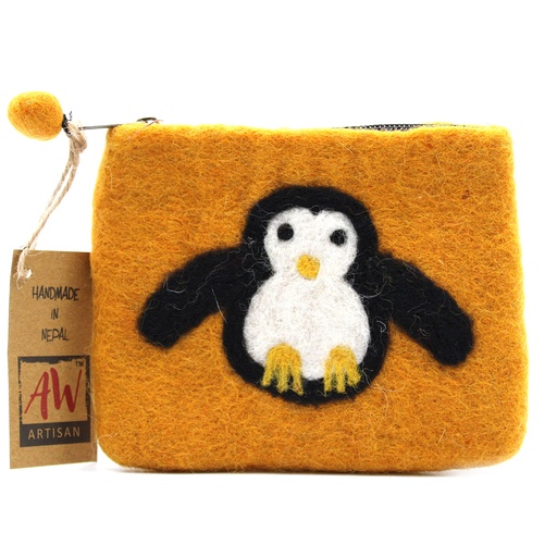 [FZP-05] Estuche de Fieltro Natural (surt) - Pingüino Lindo