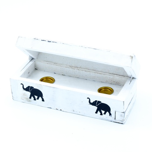 [WWIH-06] Porta Incienso Acabado en Blanco - Caja de Conos para el humo de 15 cm
