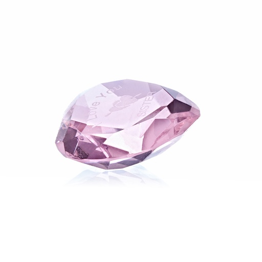 [Tcrystal-134] 50mm Diamante Rosa CORAZÓN + I LOVE YOU SISTER