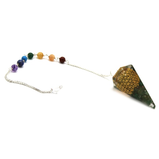 [OrgCP-08] Péndulo del Chakra del Poder de Orgonita - Flor de la vida
