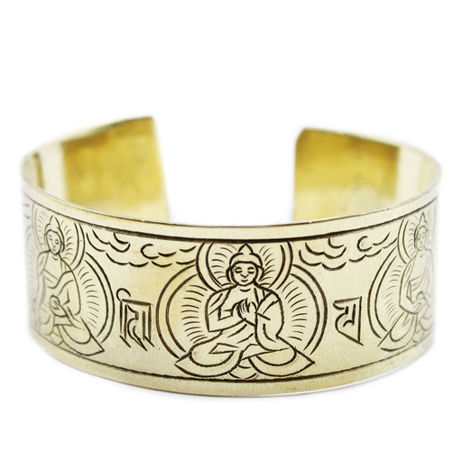 [TMB-03] Pulsera Tibetana de Latón - Cinco Budas