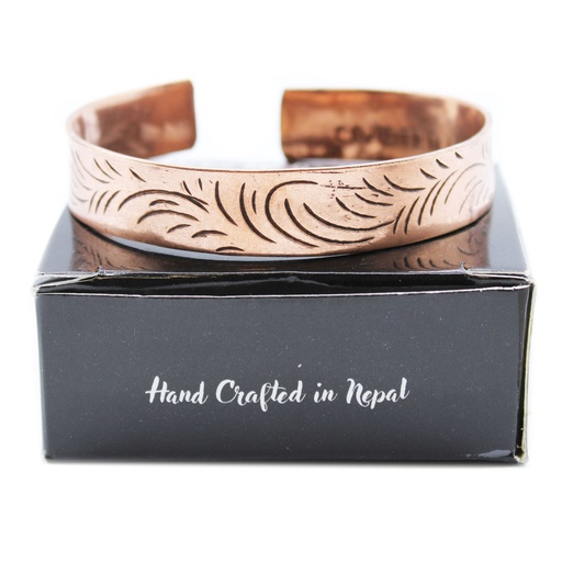 [TMB-07] Pulsera Tibetana de Cobre - Remolinos Tribales Anchos