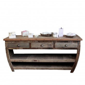 [ACShop-01] Mesa central de madera reciclada - 180x60x80cm