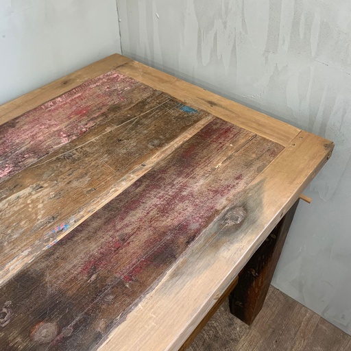 [ACShop-07] Mesa de comedor / exhibición de madera de teca reciclada 1.8m