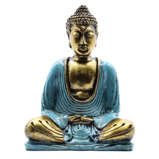 [RBud-06] Buddha Verde Azulado y Dorado - Med