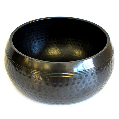 [Tib-86] Tazón Grande Negro Golpeado - 18cm