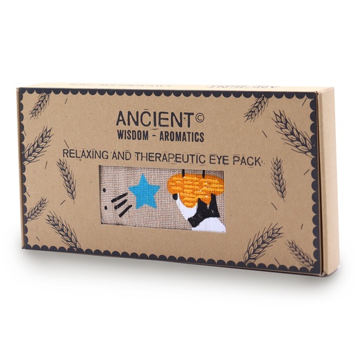[CEyeP-04] Almohada para los ojos de algodón natural lavanda y juco en caja de regalo - Panda Soñoliento