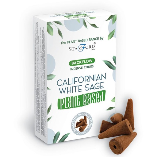 [SPBBF-01] Conos de Incienso de Reflujo a Base de Plantas - Salvia Blanca de California