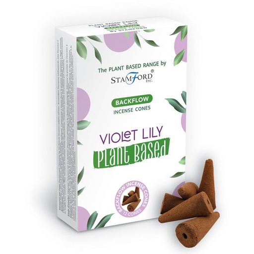 [SPBBF-12] Conos de Incienso de Reflujo a Base de Plantas - Lirio Violeta