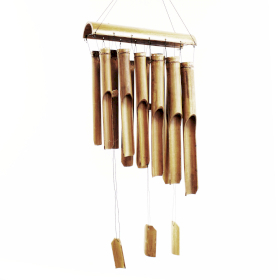 [BBamC-16] Campanilla de bambú - Acabado natural - 12 tubos grandes